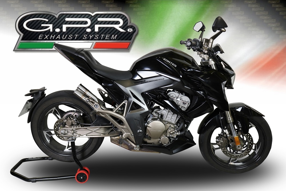 Exhaust compatible with Zontes Zx 310 2018-2020, F205, Homologated legal slip-on exhaust including removable db killer and link pipe