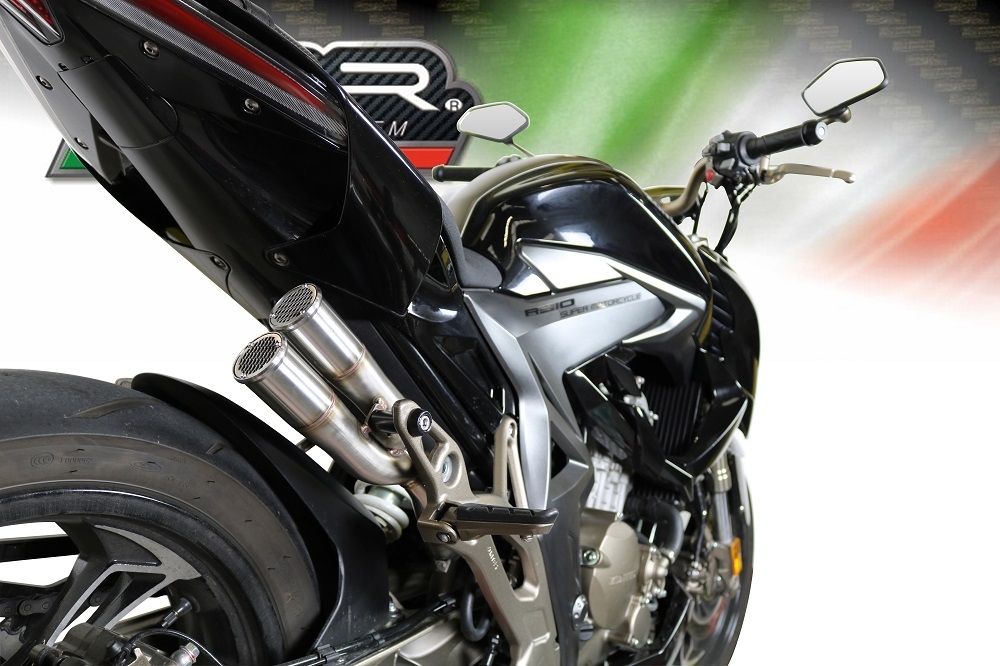 Exhaust compatible with Zontes Zx 310 2018-2020, F205, Homologated legal slip-on exhaust including removable db killer and link pipe