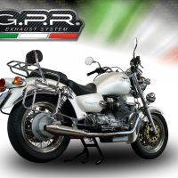 Esapament GPR compatibil cu Moto Guzzi California 1100 Special-Stone-Sport-Ev-Alu 1997 Evacuare cu dublă omologare legală, inclusiv db killer detașabile, coturi de legătură și catalizatori,Vintacone