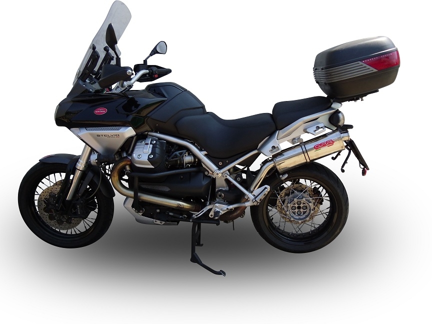 Esapament GPR compatibil cu Moto Guzzi Stelvio 1200 8V  2011 Evacuare slip-on omologata, inclusiv db killer detașabil, cot de legătură și catalizator,Trioval