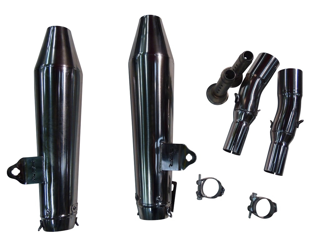 Exhaust compatible with Moto Guzzi V7 (I - II) - Stone - Special 2012-2016, Vintacone , Dual Homologated legal slip-on exhaust including removable db killers, link pipes and catalysts