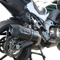 Esapament GPR compatibil cu Kawasaki Versys 1000 I.E. 2019 Evacuare slip-on omologata, inclusiv db killer detașabil și cot de legătură,Furore Evo4 Nero