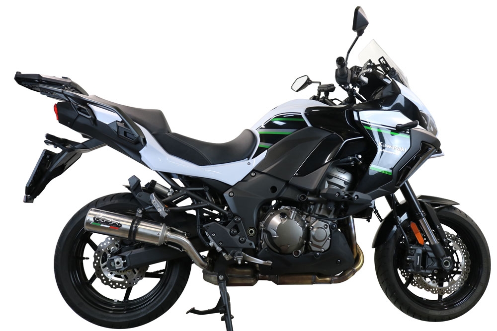 Exhaust compatible with Kawasaki Versys 1000 I.E. 2019-2020, M3 Inox , Homologated legal slip-on exhaust including removable db killer and link pipe