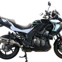 Exhaust compatible with Kawasaki Versys 1000 I.E. 2019-2020, Satinox , Homologated legal slip-on exhaust including removable db killer and link pipe