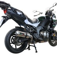 Exhaust compatible with Kawasaki Versys 1000 I.E. 2019-2020, Satinox , Homologated legal slip-on exhaust including removable db killer and link pipe