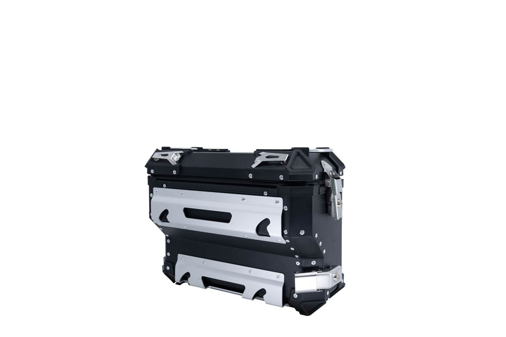 GPR TECH Uyumlu  Bmw F 850 Gs 2021/2023 e5 Zwart Pereche de cutii laterale din aluminiu cu partea dreaptă conturată, culoare neagră, cu suport specific pentru geantă Capacitate 38 litri + 32 litri.