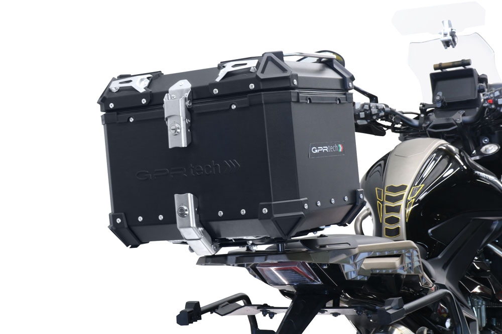Top case GPR TECH  Zontes 350 T1 ADV 2022/2024 e5 Zwart Topcase din aluminiu, culoare neagră, cu placă specifică inclusă Capacitate 55 litri.