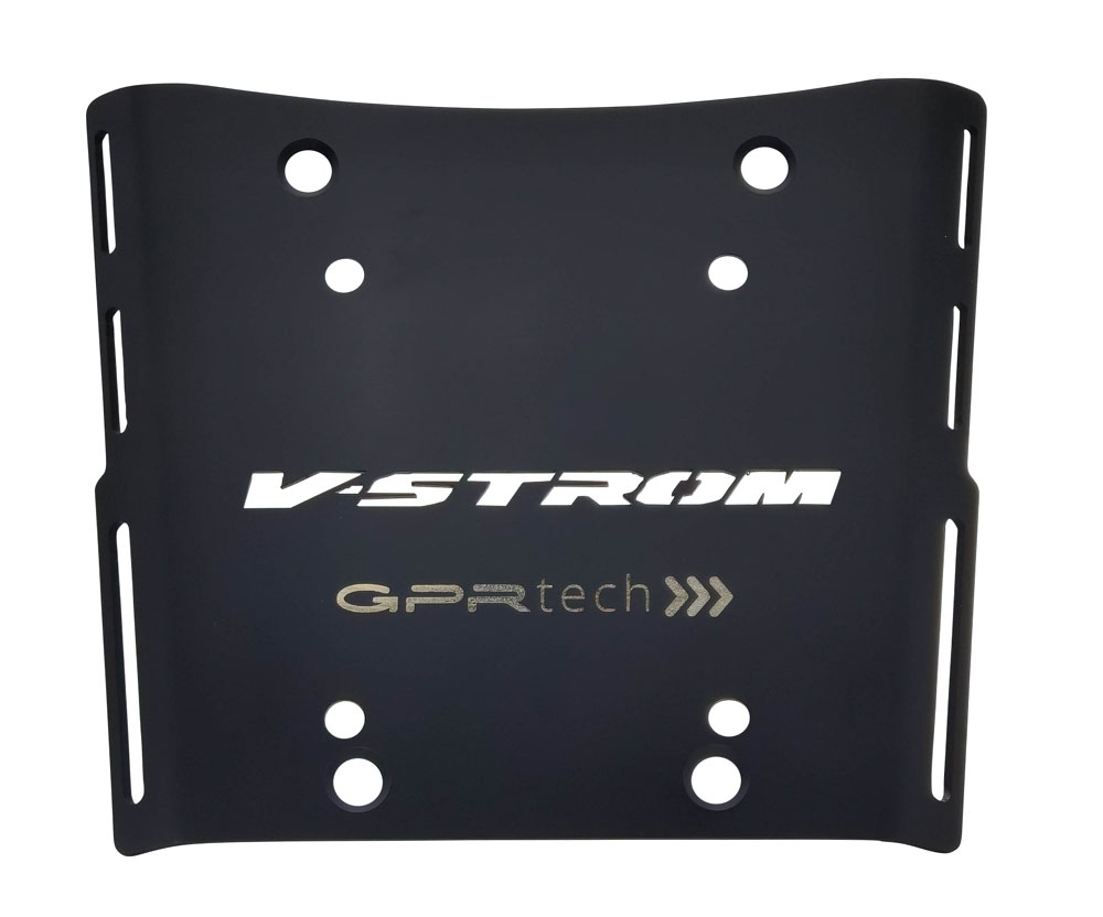 GPR TECH ile uyumlu  Suzuki V-Strom Dl 650 2012/2016 e3 Zwart Placă de montare specifică pentru Top Case ALPITECH 55 LT compatibil cu portbagajul original, fabricat din oțel inoxidabil cu 4 puncte de ancorare
