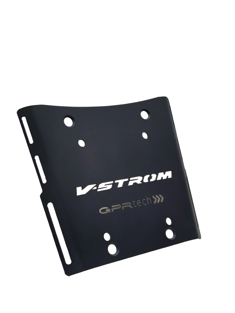 GPR TECH ile uyumlu  Suzuki V-Strom Dl 650 2012/2016 e3 Zwart Placă de montare specifică pentru Top Case ALPITECH 55 LT compatibil cu portbagajul original, fabricat din oțel inoxidabil cu 4 puncte de ancorare
