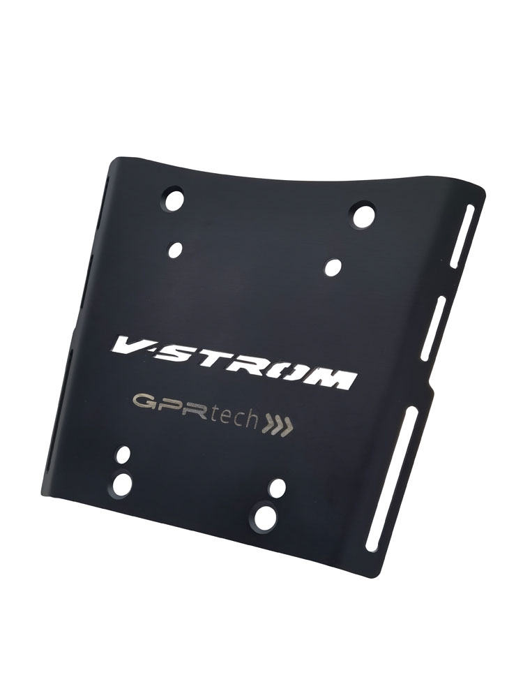 GPR TECH ile uyumlu  Suzuki V-Strom Dl 650 2012/2016 e3 Zwart Placă de montare specifică pentru Top Case ALPITECH 55 LT compatibil cu portbagajul original, fabricat din oțel inoxidabil cu 4 puncte de ancorare
