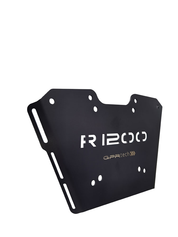 GPR TECH ile uyumlu  Bmw R 1250 R - Rs 2021/2024 e5 Zwart Placă de montare specifică pentru Top Case ALPITECH 35 LT compatibil cu portbagajul original, fabricat din oțel inoxidabil cu 4 puncte de ancorare