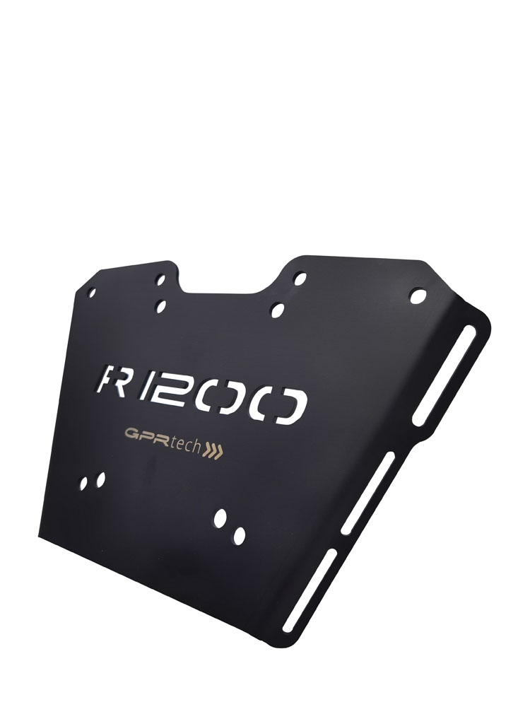GPR TECH ile uyumlu  Bmw R 1250 R - Rs 2021/2024 e5 Zwart Placă de montare specifică pentru Top Case ALPITECH 35 LT compatibil cu portbagajul original, fabricat din oțel inoxidabil cu 4 puncte de ancorare