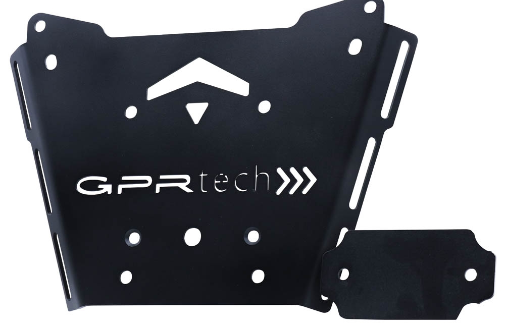 GPR TECH ile uyumlu  Bmw R 1250 Rt 2019/2020 e4 Zwart Placă de montare specifică pentru Top Case ALPITECH 55 LT compatibil cu portbagajul original, fabricat din oțel inoxidabil cu 4 puncte de ancorare