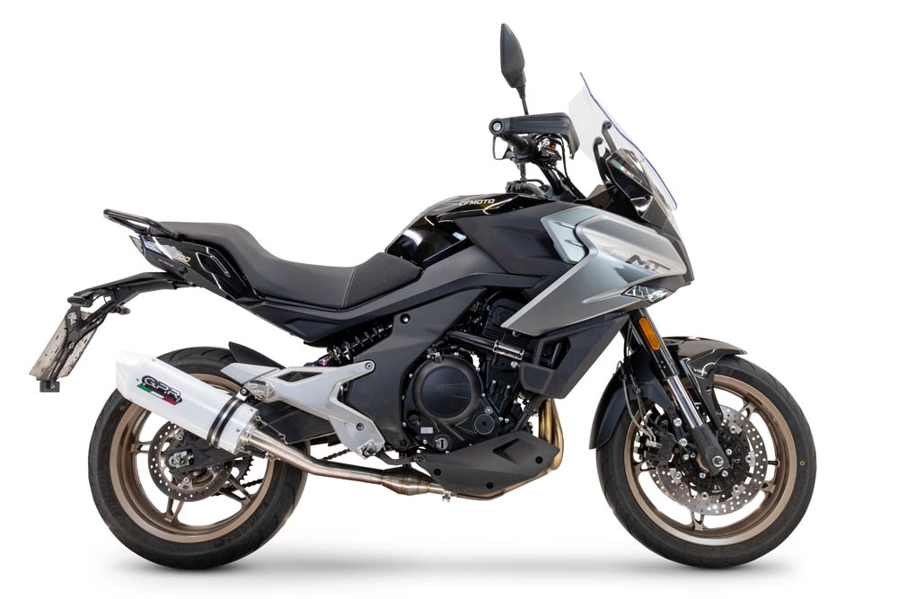 Esapament GPR compatibil cu Cf Moto 700 Mt 2023 Evacuare slip-on omologata, inclusiv db killer detașabil, cot de legătură și catalizator,Albus Evo4