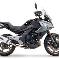 Esapament GPR compatibil cu Cf Moto 700 Mt 2023 Evacuare slip-on omologata, inclusiv db killer detașabil, cot de legătură și catalizator,Albus Evo4