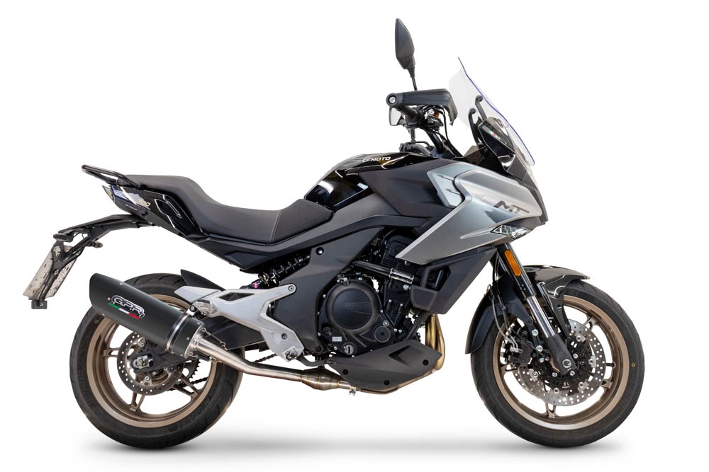 Esapament GPR compatibil cu Cf Moto 700 Mt 2023 Evacuare slip-on omologata, inclusiv db killer detașabil, cot de legătură și catalizator,Furore Evo4 Nero