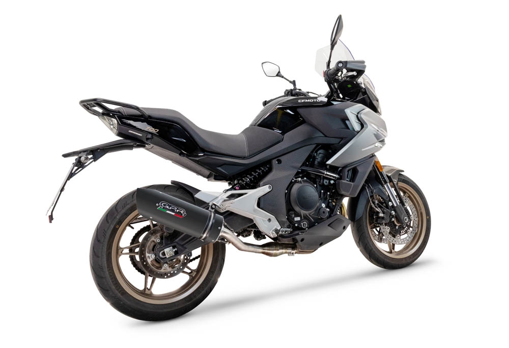 Esapament GPR compatibil cu Cf Moto 700 Mt 2023 Evacuare slip-on omologata, inclusiv db killer detașabil, cot de legătură și catalizator,Furore Evo4 Nero