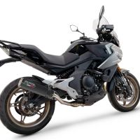 Exhaust compatible with Cf Moto 700 Mt 2023-2024, M3 Black Titanium, Racing slip-on exhaust including link pipe