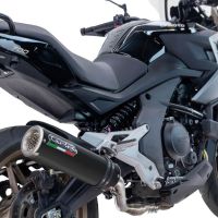 Exhaust compatible with Cf Moto 700 Mt 2023-2024, M3 Black Titanium, Racing slip-on exhaust including link pipe