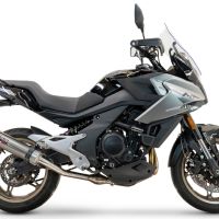 Esapament GPR compatibil cu Cf Moto 700 Mt 2023 Evacuare slip-on omologata, inclusiv db killer detașabil, cot de legătură și catalizator,M3 Inox 