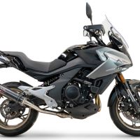 Esapament GPR compatibil cu Cf Moto 700 Mt 2023 Evacuare slip-on omologata, inclusiv db killer detașabil, cot de legătură și catalizator,M3 Poppy 