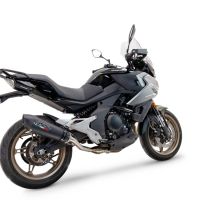 Esapament GPR compatibil cu Cf Moto 700 Mt 2023 Evacuare slip-on omologata, inclusiv db killer detașabil, cot de legătură și catalizator,New Grand Prix Evo Black Titanium