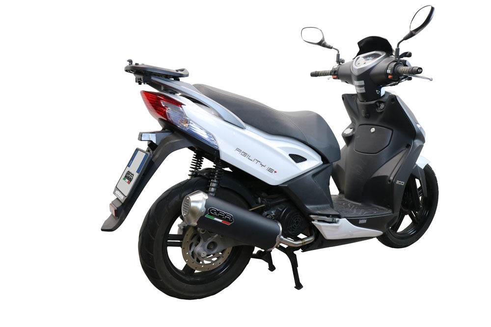 Exhaust compatible with Kymco Agility 200 - I.E. R16 - Plus 2015-2017, Evo4 Road, Homologated legal full system exhaust, including removable db killer