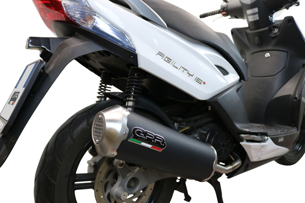 Exhaust compatible with Kymco Agility 200 - I.E. R16 - Plus 2015-2017, Evo4 Road, Homologated legal full system exhaust, including removable db killer