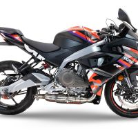 Esapament GPR compatibil cu Aprilia RS 457 2024 Sistem complet de evacuare Racing, inclusiv db killer detașabil,Ghost Inox