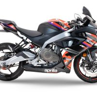 Esapament GPR compatibil cu Aprilia RS 457 2024 Sistem complet de evacuare Racing, inclusiv db killer detașabil,Ghost Inox