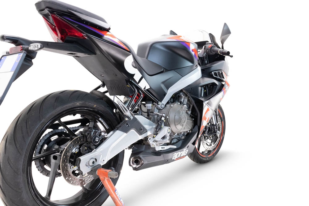 Esapament GPR compatibil cu Aprilia RS 457 2024 Sistem complet de evacuare Racing, inclusiv db killer detașabil,Ghost Inox