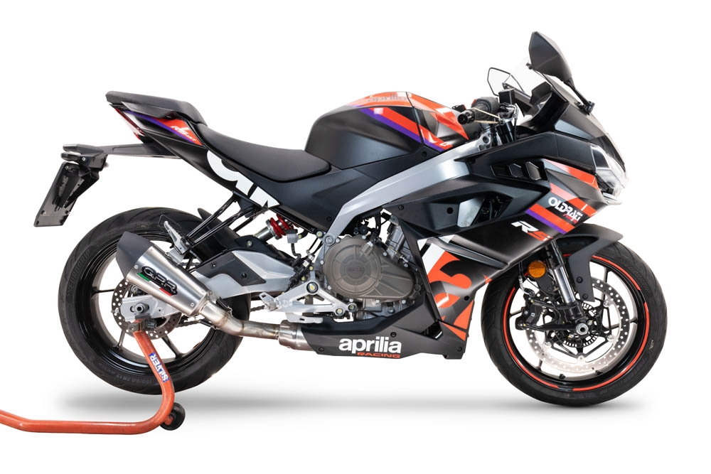 Exhaust compatible with Aprilia RS 457 2024-2025, Gpe Ann. titanium, Racing full system exhaust, including removable db killer