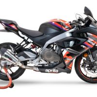 Exhaust compatible with Aprilia RS 457 2024-2025, Gpe Ann. titanium, Racing full system exhaust, including removable db killer