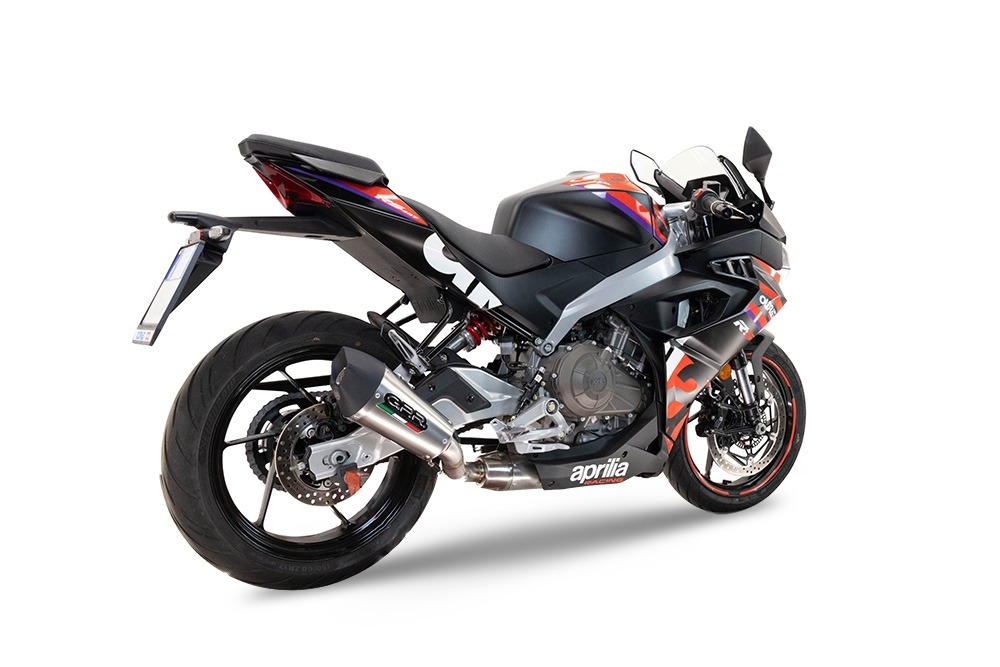 Exhaust compatible with Aprilia RS 457 2024-2025, Gpe Ann. titanium, Racing full system exhaust, including removable db killer