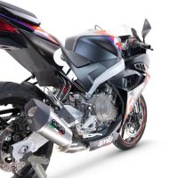 Exhaust compatible with Aprilia RS 457 2024-2025, Gpe Ann. titanium, Racing full system exhaust, including removable db killer