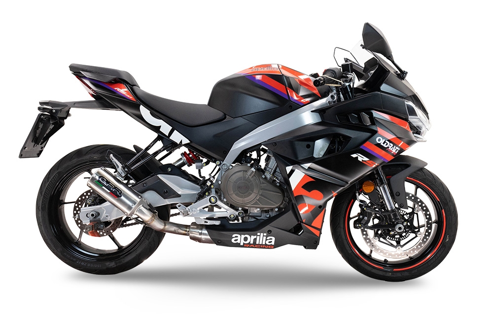 Esapament GPR compatibil cu Aprilia RS 457 2024 Sistem complet de evacuare legal omologat, inclusiv db killer și catalizator detașabil,M3 Inox 