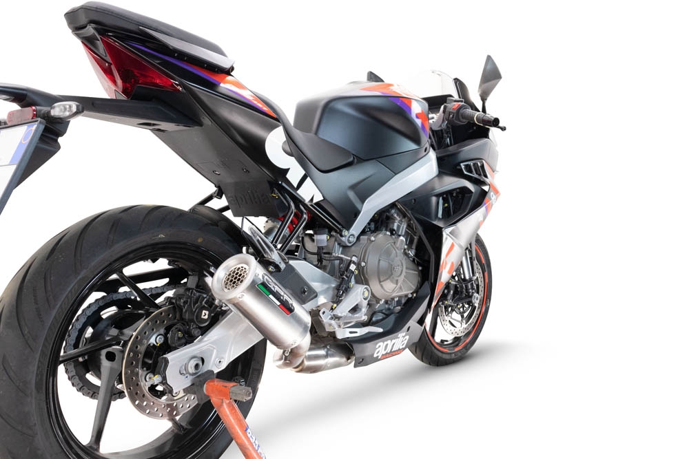 Esapament GPR compatibil cu Aprilia RS 457 2024 Sistem complet de evacuare legal omologat, inclusiv db killer și catalizator detașabil,M3 Inox 
