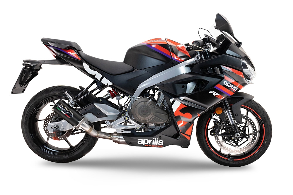 Esapament GPR compatibil cu Aprilia RS 457 2024 Sistem complet de evacuare Racing, inclusiv db killer detașabil,M3 Black Titanium