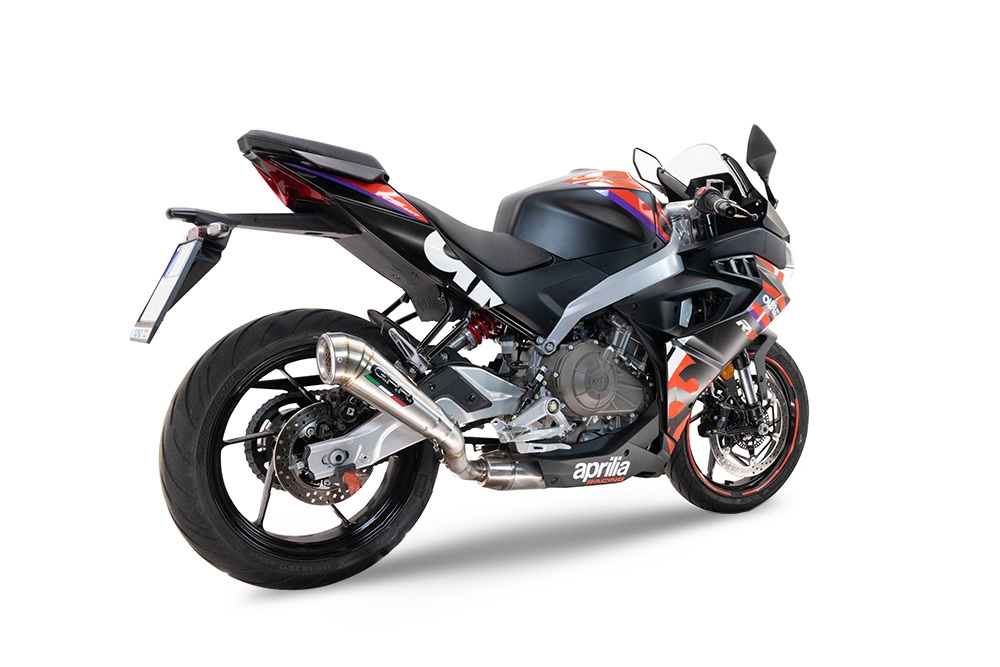 Esapament GPR compatibil cu Aprilia RS 457 2024 Sistem complet de evacuare legal omologat, inclusiv db killer și catalizator detașabil,Powercone Evo