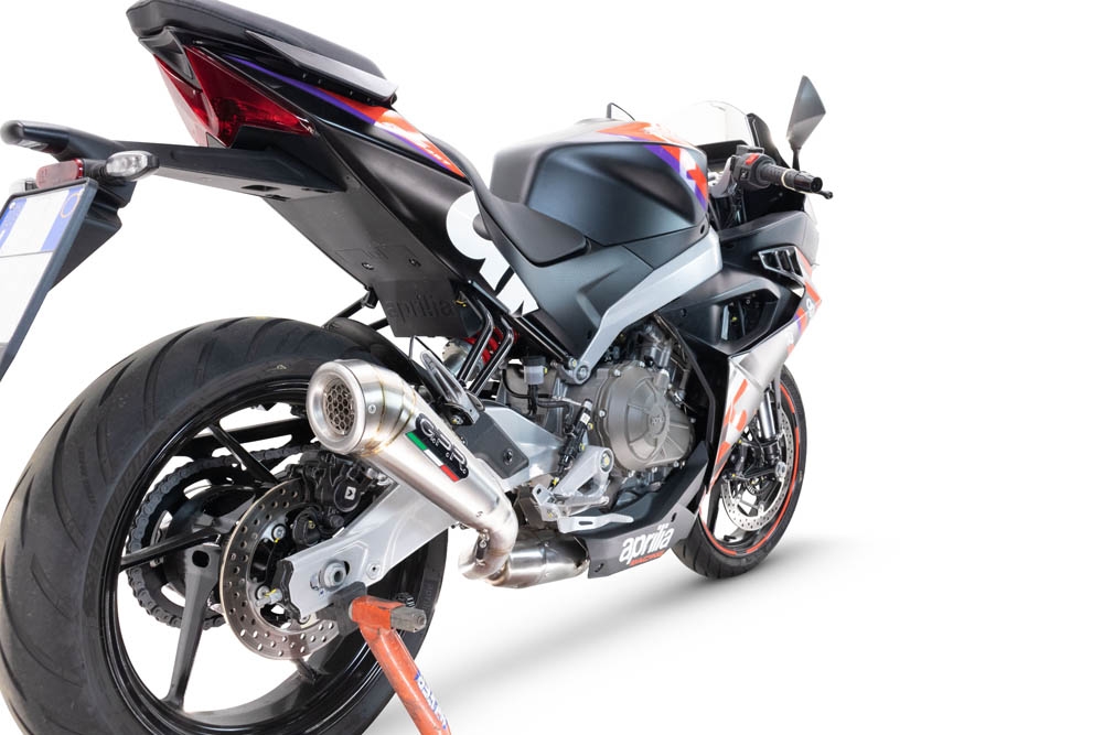 Esapament GPR compatibil cu Aprilia RS 457 2024 Sistem complet de evacuare legal omologat, inclusiv db killer și catalizator detașabil,Powercone Evo