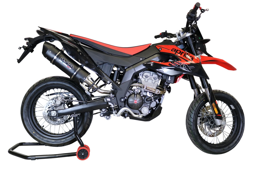 Esapament GPR compatibil cu Aprilia Sx 125 2018 Evacuare slip-on omologata, inclusiv db killer detașabil, cot de legătură și catalizator,Furore Evo4 Poppy