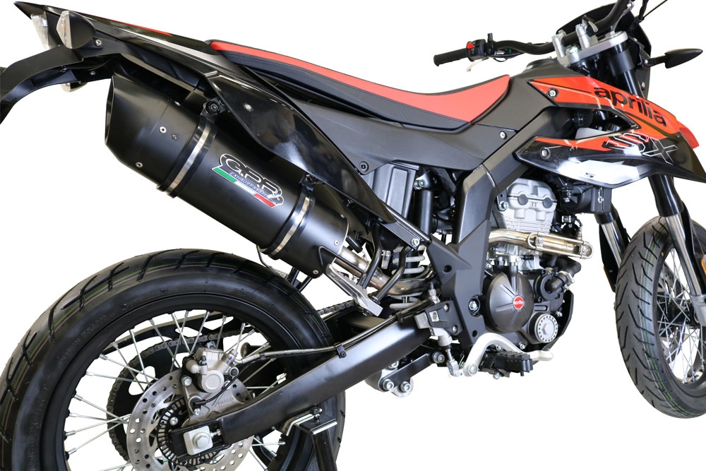Esapament GPR compatibil cu Aprilia Sx 125 2018 Evacuare slip-on omologata, inclusiv db killer detașabil, cot de legătură și catalizator,Furore Evo4 Nero