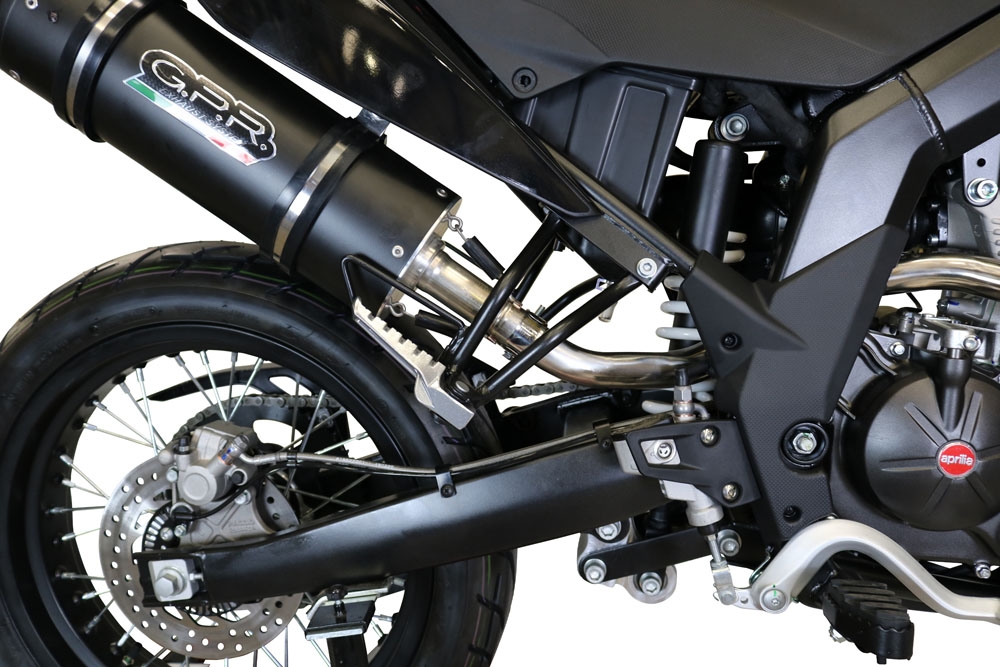 Esapament GPR compatibil cu Aprilia Sx 125 2018 Evacuare slip-on omologata, inclusiv db killer detașabil, cot de legătură și catalizator,Furore Evo4 Nero