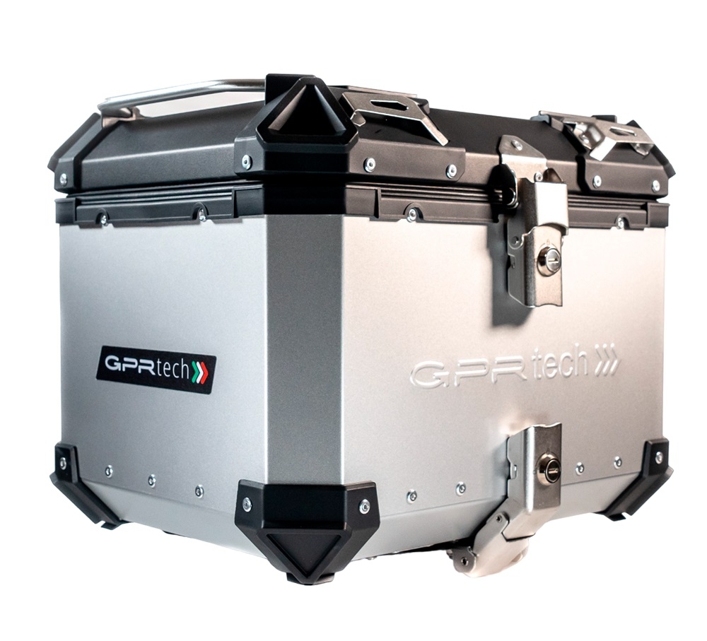 Top case GPR TECH  Bmw F 800 Gs 2008/2015 Zilver Topcase din aluminiu, culoare argintie, cu placă specifică inclusă Capacitate 45 litri.