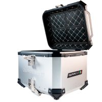 TECH ile uyumlu  Bmw F 650 Gs 2004/2013 Zilver Topcase din aluminiu, culoare argintie, cu placă specifică inclusă Capacitate 45 litri.