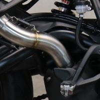 Exhaust compatible with Benelli 752 S 2022-2024, M3 Black Titanium, Homologated legal slip-on exhaust including removable db killer and link pipe