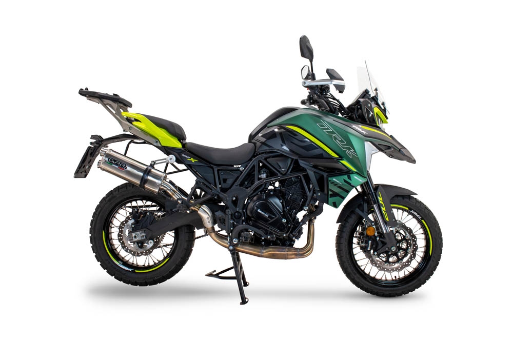 Esapament GPR compatibil cu Benelli Trk 702  2023 Evacuare slip-on omologata, inclusiv db killer detașabil și cot de legătură,Dual Inox