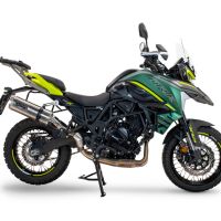 Esapament GPR compatibil cu Benelli Trk 702  2023 Evacuare slip-on omologata, inclusiv db killer detașabil și cot de legătură,Dual Inox