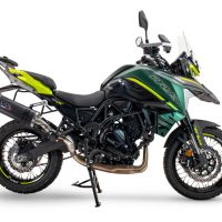 Esapament GPR compatibil cu Benelli Trk 702  2023 Evacuare slip-on omologata, inclusiv db killer detașabil și cot de legătură,Dual Poppy