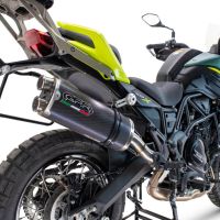 Esapament GPR compatibil cu Benelli Trk 702  2023 Evacuare slip-on omologata, inclusiv db killer detașabil și cot de legătură,Dual Poppy